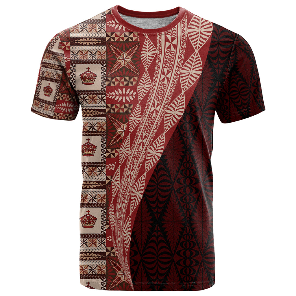 Tonga Fonulei and Ngatu Pattern T Shirt LT03 Red - Polynesian Pride