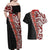 New Zealand Maori Stylized Koru Couples Matching Off Shoulder Maxi Dress and Hawaiian Shirt LT03 - Polynesian Pride