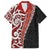 New Zealand Maori Stylized Koru Family Matching Off Shoulder Long Sleeve Dress and Hawaiian Shirt LT03 Dad's Shirt - Short Sleeve Red - Polynesian Pride