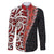 New Zealand Maori Stylized Koru Family Matching Off Shoulder Maxi Dress and Hawaiian Shirt LT03 Dad's Shirt - Long Sleeve Red - Polynesian Pride