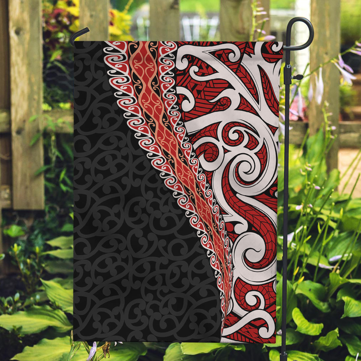 New Zealand Maori Stylized Koru Garden Flag LT03 Garden Flag Red - Polynesian Pride