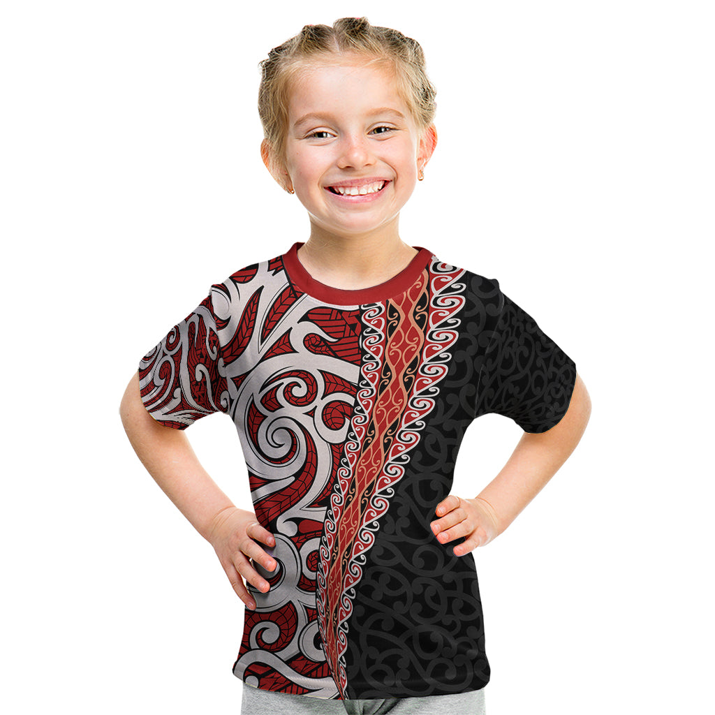 New Zealand Maori Stylized Koru Kid T Shirt LT03 Red - Polynesian Pride