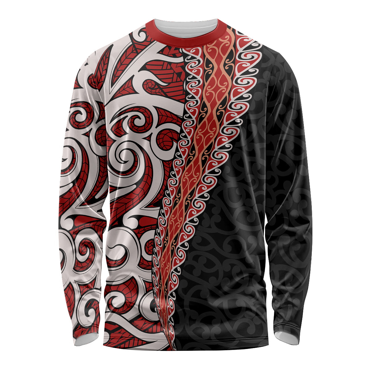 New Zealand Maori Stylized Koru Long Sleeve Shirt LT03 Unisex Red - Polynesian Pride