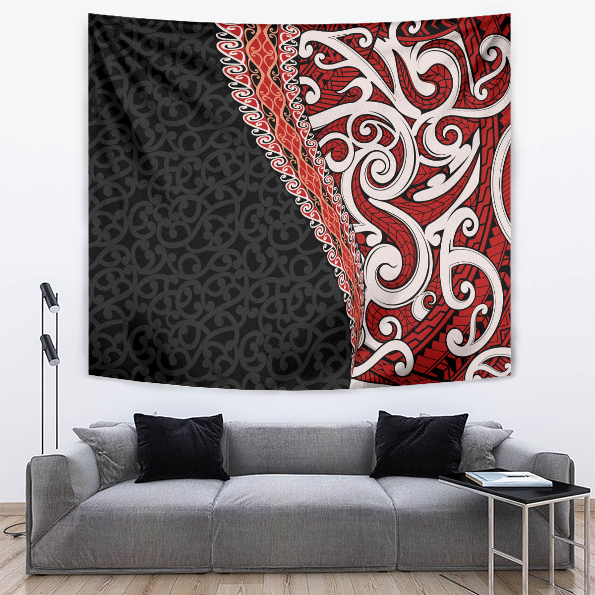 New Zealand Maori Stylized Koru Tapestry LT03 Red - Polynesian Pride