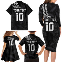 New Zealand Rugby Custom Family Matching Long Sleeve Bodycon Dress and Hawaiian Shirt The Champions Aotearoa