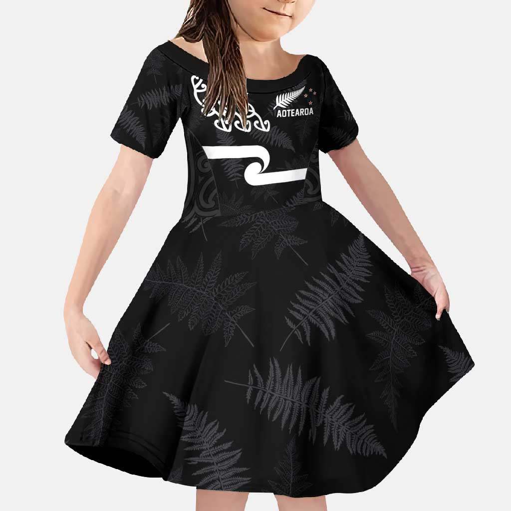 New Zealand Rugby Custom Family Matching Off Shoulder Maxi Dress and Hawaiian Shirt The Champions Aotearoa