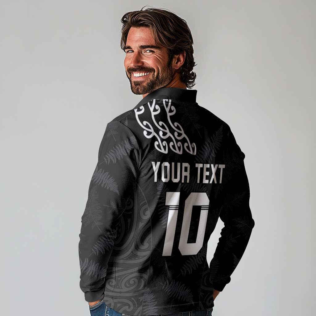 New Zealand Rugby Custom Long Sleeve Polo Shirt The Champions Aotearoa