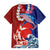 Hawaiian and Japanese Together Family Matching Off Shoulder Maxi Dress and Hawaiian Shirt The Whale and Koi Fish with Hinomaru and Lei