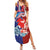 Hawaiian and Japanese Together Family Matching Summer Maxi Dress and Hawaiian Shirt The Whale and Koi Fish with Hinomaru and Lei