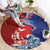 Hawaiian and Japanese Together Round Carpet The Whale and Koi Fish with Hinomaru and Lei