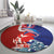 Hawaiian and Japanese Together Round Carpet The Whale and Koi Fish with Hinomaru and Lei