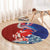 Hawaiian and Japanese Together Round Carpet The Whale and Koi Fish with Hinomaru and Lei