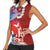 Hawaiian and Japanese Together Women Sleeveless Polo Shirt The Whale and Koi Fish with Hinomaru and Lei