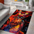 Hawaiian Turtle with Volcanic Eruption Area Rug Hibiscus Lei and Lava Flow an Abstract Texture