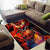 Hawaiian Turtle with Volcanic Eruption Area Rug Hibiscus Lei and Lava Flow an Abstract Texture