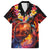 Hawaiian Turtle with Volcanic Eruption Family Matching Short Sleeve Bodycon Dress and Hawaiian Shirt Hibiscus Lei and Lava Flow an Abstract Texture