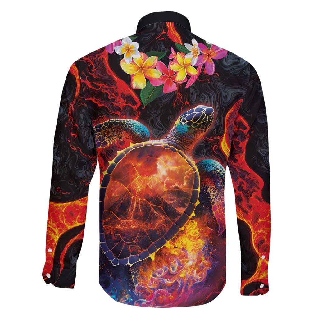 Hawaiian Turtle with Volcanic Eruption Family Matching Short Sleeve Bodycon Dress and Hawaiian Shirt Hibiscus Lei and Lava Flow an Abstract Texture