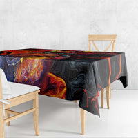 Hawaiian Turtle with Volcanic Eruption Tablecloth Hibiscus Lei and Lava Flow an Abstract Texture