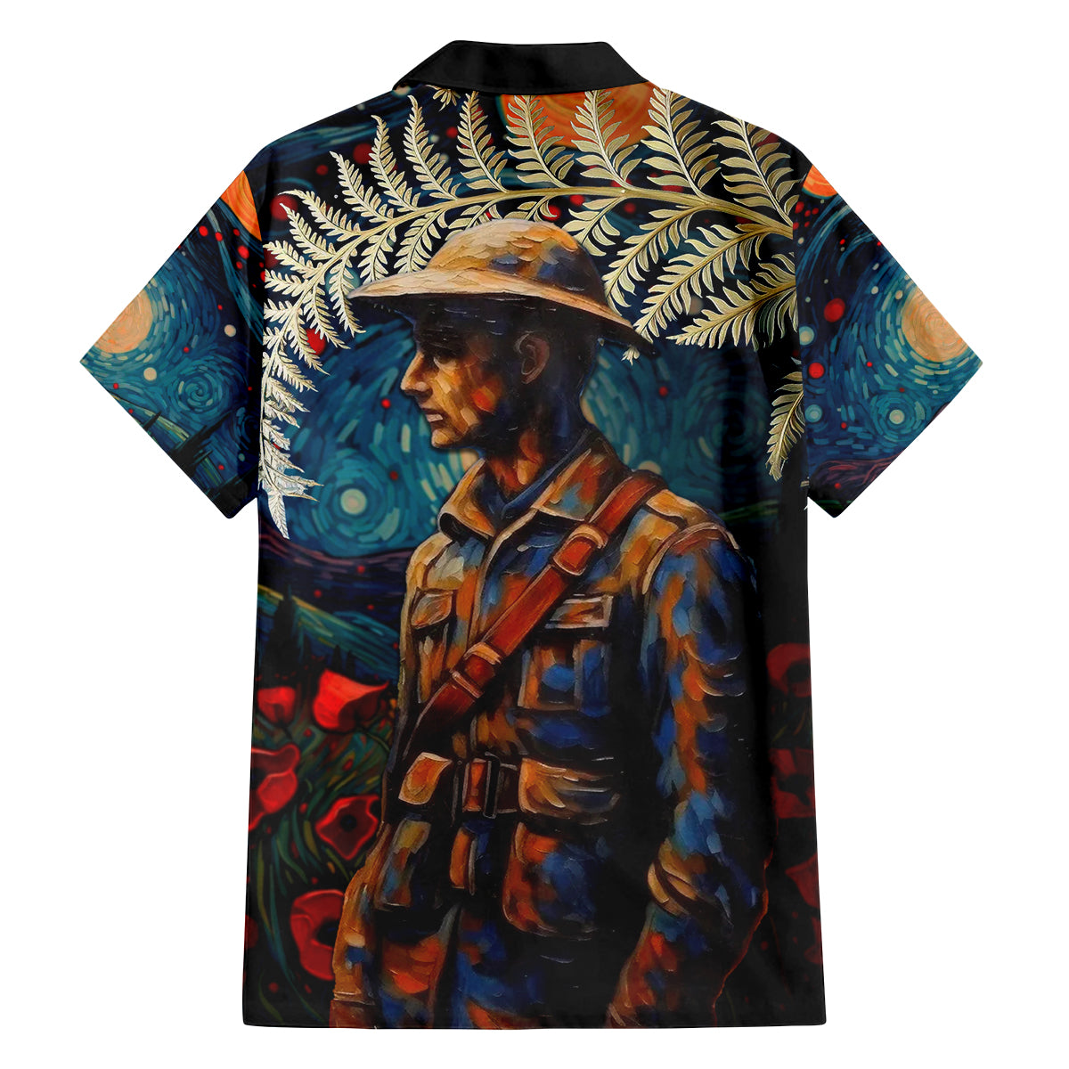 New Zealand Soldier ANZAC Day Family Matching Summer Maxi Dress and Hawaiian Shirt Silver Fern Starry Night Style LT03 - Polynesian Pride