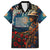 New Zealand Soldier ANZAC Day Family Matching Tank Maxi Dress and Hawaiian Shirt Silver Fern Starry Night Style LT03 Dad's Shirt - Short Sleeve Blue - Polynesian Pride