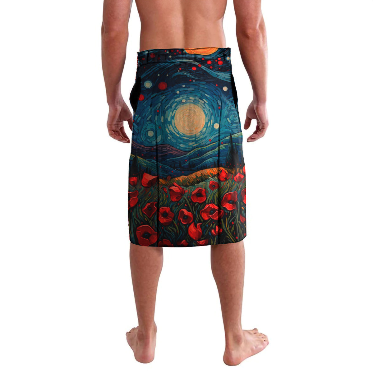 New Zealand Soldier ANZAC Day Lavalava Silver Fern Starry Night Style LT03 - Polynesian Pride