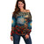 New Zealand Soldier ANZAC Day Off Shoulder Sweater Silver Fern Starry Night Style LT03 Women Blue - Polynesian Pride