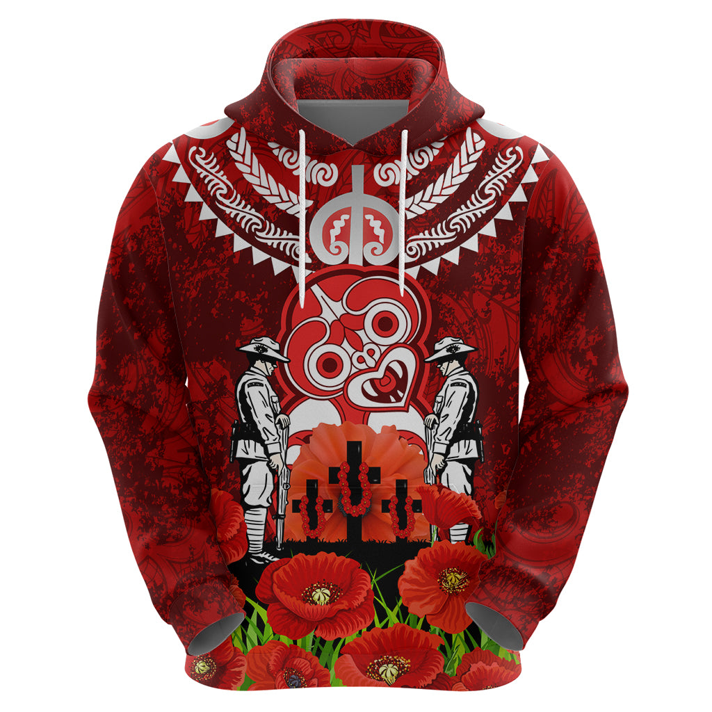 New Zealand ANZAC Waitangi Day Zip Hoodie Hei Tiki and Soldier LT03 - Polynesian Pride