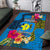 Palau Independence Day Area Rug 1st October 30th Anniversary Polynesian Jungle Flower