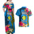 Palau Independence Day Couples Matching Off Shoulder Maxi Dress and Hawaiian Shirt 1st October 30th Anniversary Polynesian Jungle Flower