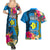 Palau Independence Day Couples Matching Summer Maxi Dress and Hawaiian Shirt 1st October 30th Anniversary Polynesian Jungle Flower