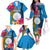 Palau Independence Day Family Matching Off The Shoulder Long Sleeve Dress and Hawaiian Shirt 1st October 30th Anniversary Polynesian Jungle Flower