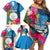 Palau Independence Day Family Matching Off Shoulder Short Dress and Hawaiian Shirt 1st October 30th Anniversary Polynesian Jungle Flower