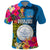 Palau Independence Day Polo Shirt 1st October 30th Anniversary Polynesian Jungle Flower