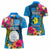 Palau Independence Day Women Polo Shirt 1st October 30th Anniversary Polynesian Jungle Flower