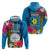 Palau Independence Day Zip Hoodie 1st October 30th Anniversary Polynesian Jungle Flower