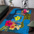 Personalised Palau Independence Day Area Rug 1st October 30th Anniversary Polynesian Jungle Flower