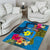 Personalised Palau Independence Day Area Rug 1st October 30th Anniversary Polynesian Jungle Flower