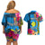 Personalised Palau Independence Day Couples Matching Off Shoulder Short Dress and Hawaiian Shirt 1st October 30th Anniversary Polynesian Jungle Flower