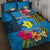 Personalised Palau Independence Day Quilt Bed Set 1st October 30th Anniversary Polynesian Jungle Flower