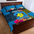 Personalised Palau Independence Day Quilt Bed Set 1st October 30th Anniversary Polynesian Jungle Flower