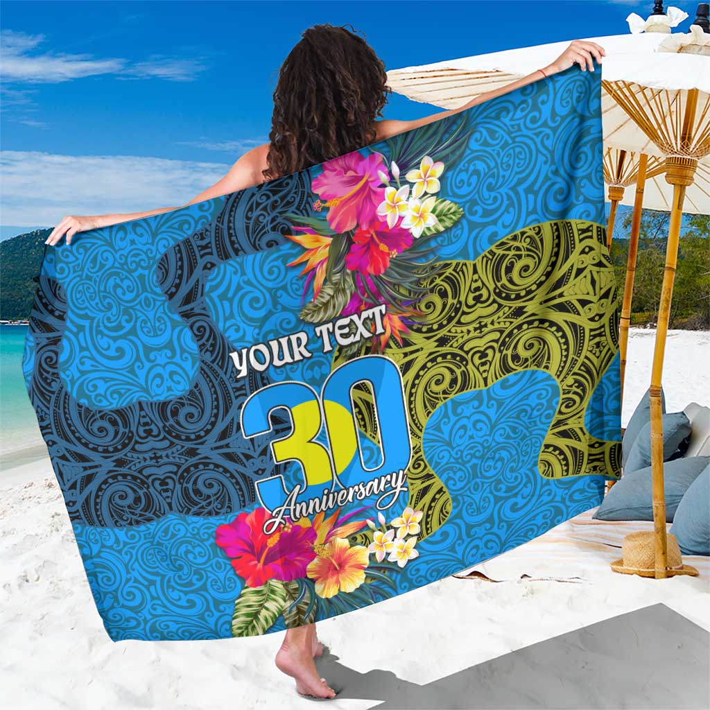 Personalised Palau Independence Day Sarong 1st October 30th Anniversary Polynesian Jungle Flower