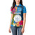 Personalised Palau Independence Day Women Polo Shirt 1st October 30th Anniversary Polynesian Jungle Flower