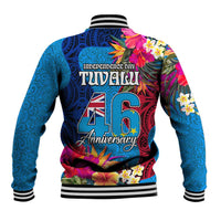Tuvalu Independence Day Baseball Jacket 1st October 46th Anniversary Polynesian Jungle Flower LT03 - Polynesian Pride