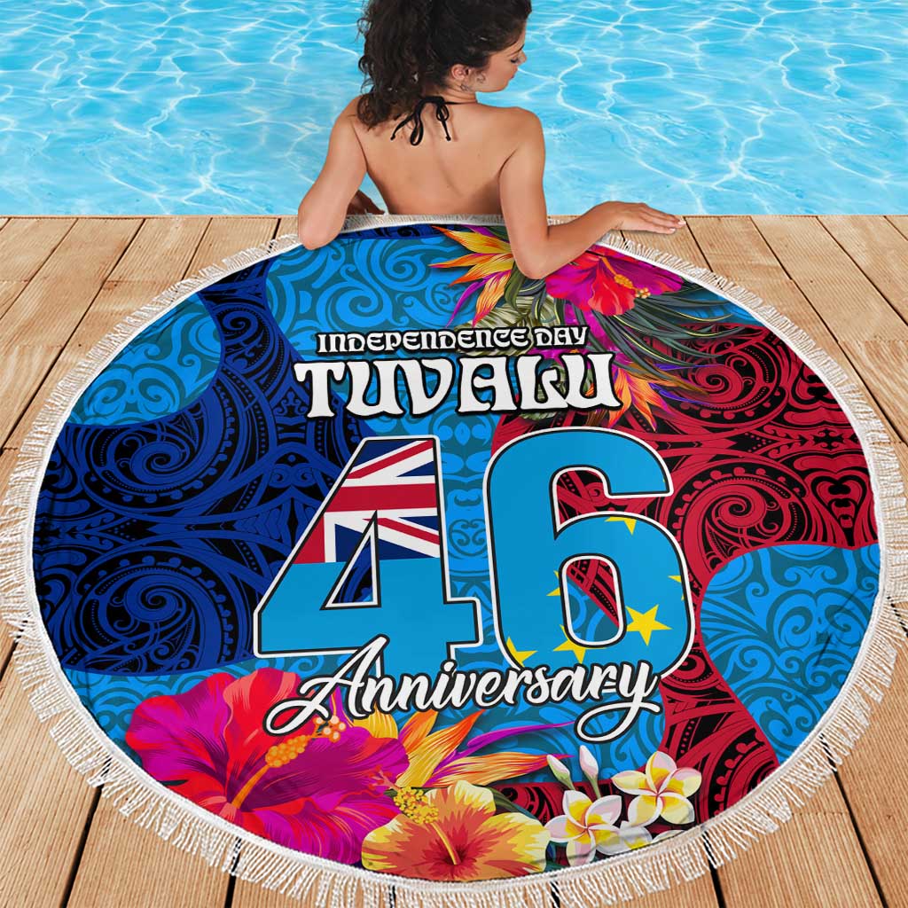 Tuvalu Independence Day Beach Blanket 1st October 46th Anniversary Polynesian Jungle Flower LT03 - Polynesian Pride