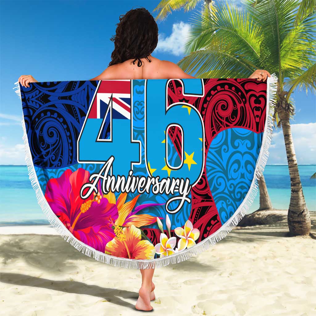 Tuvalu Independence Day Beach Blanket 1st October 46th Anniversary Polynesian Jungle Flower LT03 - Polynesian Pride