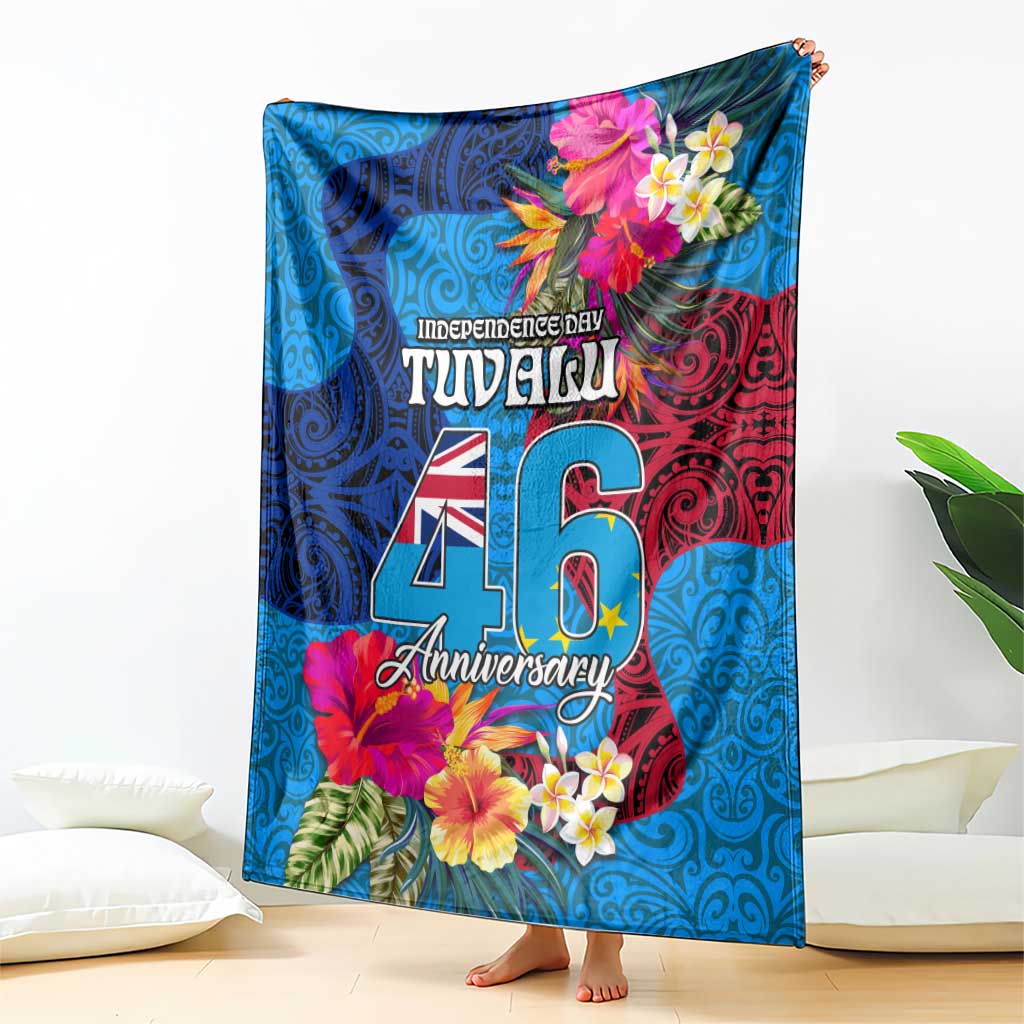Tuvalu Independence Day Blanket 1st October 46th Anniversary Polynesian Jungle Flower LT03 - Polynesian Pride