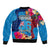 Tuvalu Independence Day Bomber Jacket 1st October 46th Anniversary Polynesian Jungle Flower