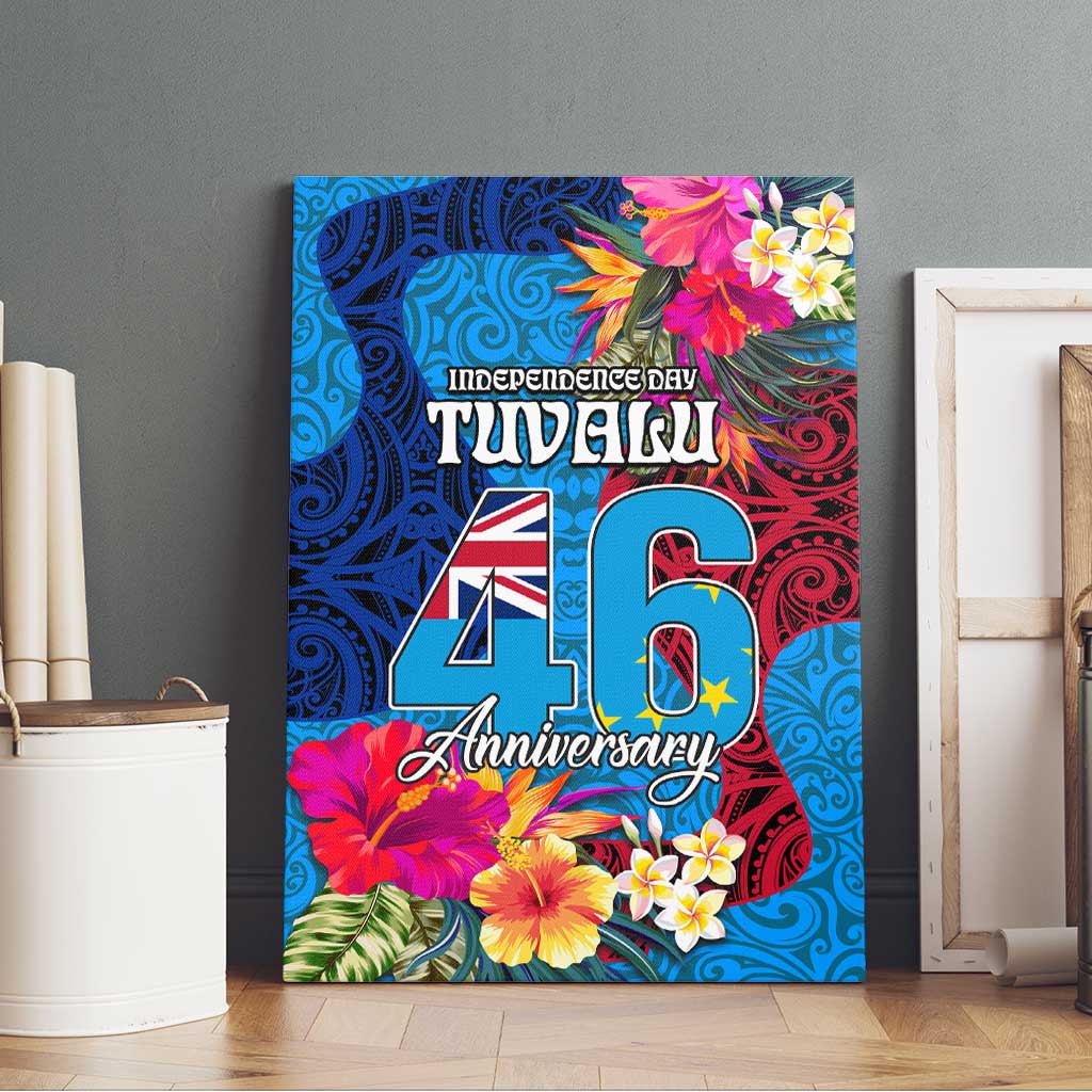 Tuvalu Independence Day Canvas Wall Art 1st October 46th Anniversary Polynesian Jungle Flower LT03 - Polynesian Pride