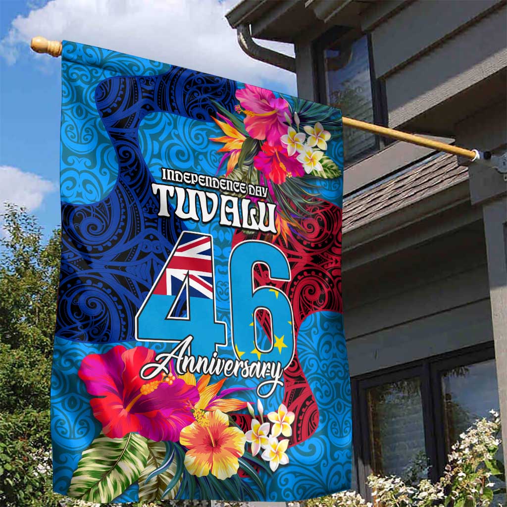 Tuvalu Independence Day Garden Flag 1st October 46th Anniversary Polynesian Jungle Flower LT03 - Polynesian Pride