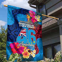 Tuvalu Independence Day Garden Flag 1st October 46th Anniversary Polynesian Jungle Flower LT03 - Polynesian Pride
